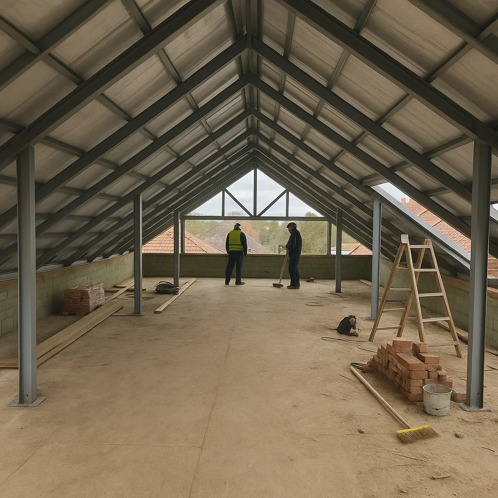 Mansardare pe structură metalică